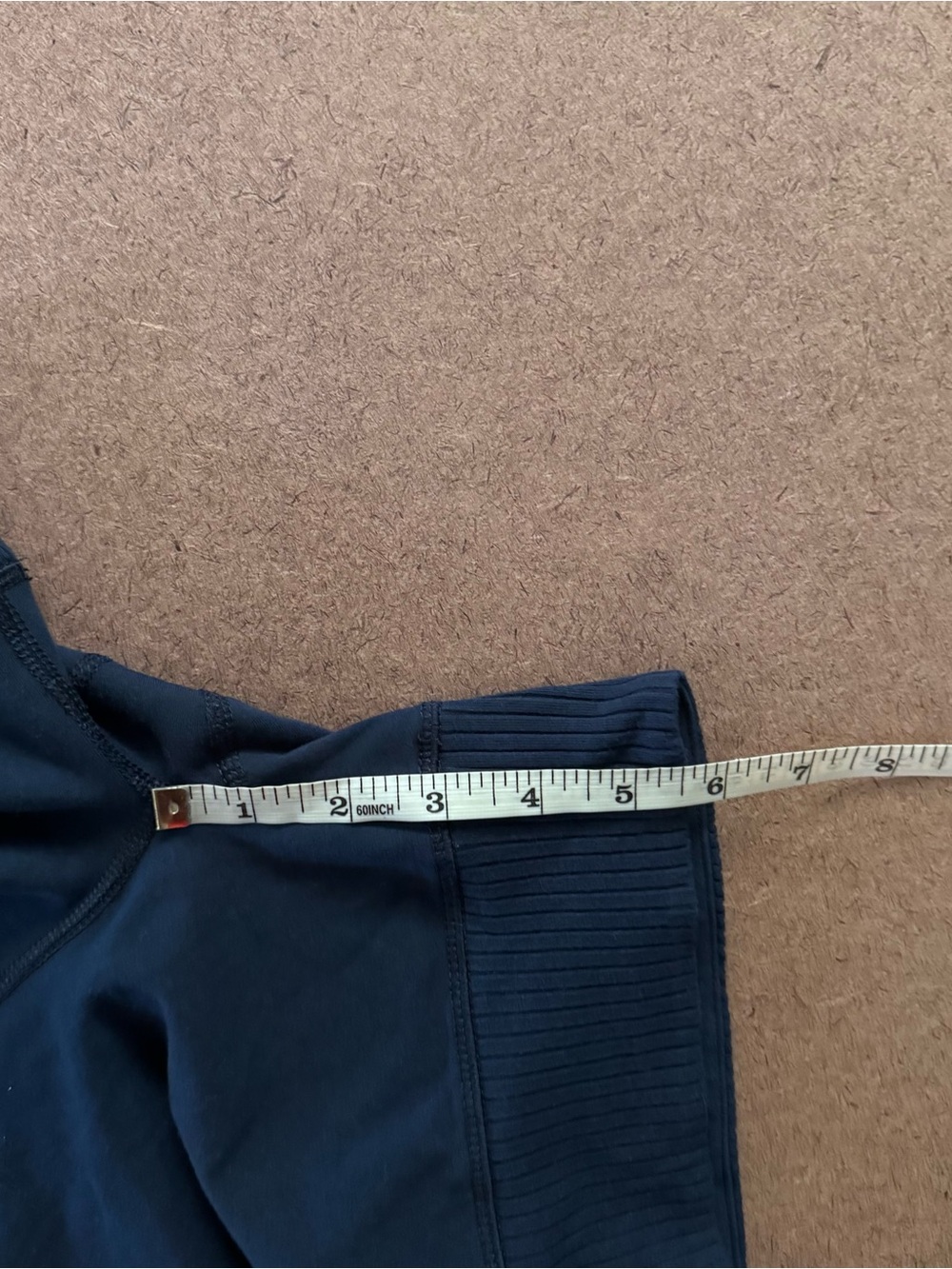 Free People Navy Blue High-Rise Ribbed Hem Active Shorts women large - Picture 6 of 6